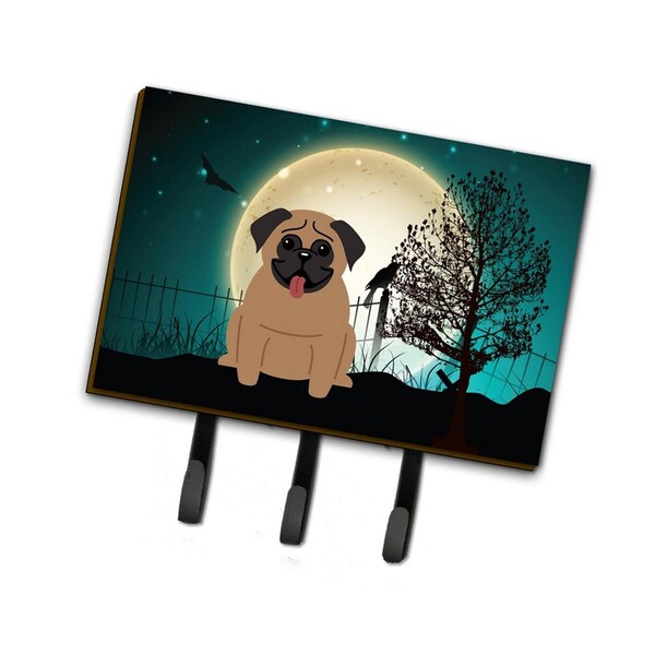 Carolines Treasures Halloween Scary Pug Brown Leash or Key Holder BB2195TH68 - main